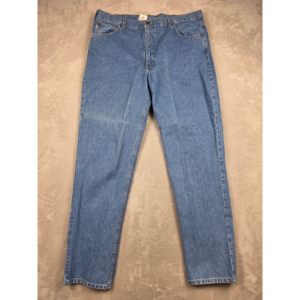 Carhartt Jeans Mens 40x32 Fit 39x34 Blue B18STW Straight Relaxed Denim Work Read